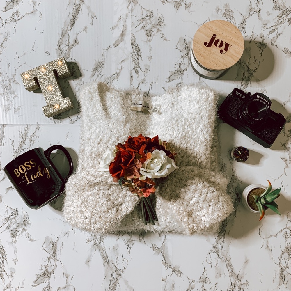 Vintage Alfred Dunner Fuzzy Striped Sweater SZ 1X